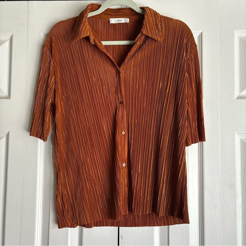 Mango Women's Rust Button Down Shirt